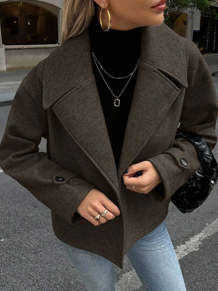 Oversized Dames Jas Met Brede Revers