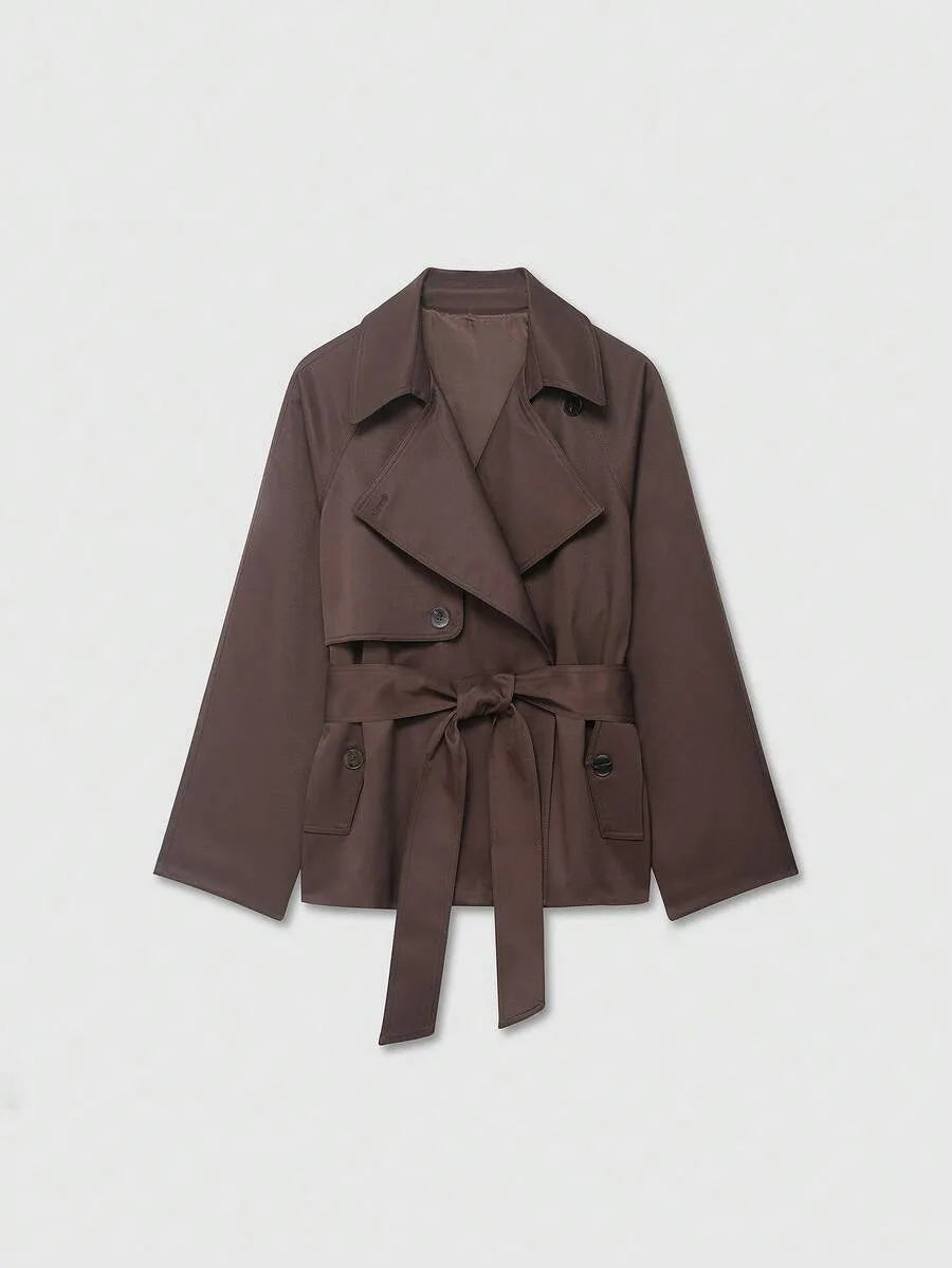 Dames TrenchCoat Met Ceintuur En Zakken