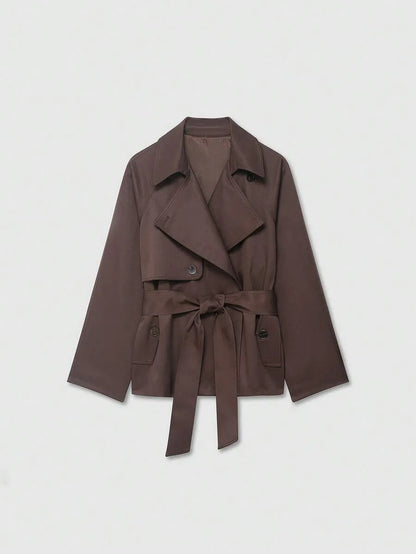 Dames TrenchCoat Met Ceintuur En Zakken