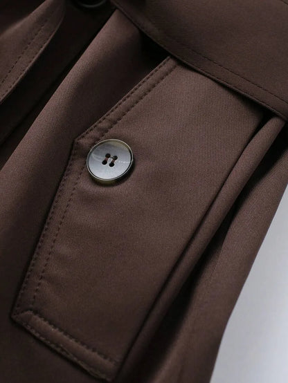 Dames TrenchCoat Met Ceintuur En Zakken