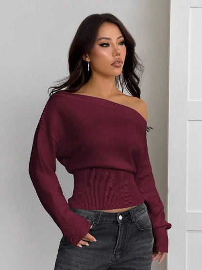 Oversized Dames Trui Met Asymmetrische Hals