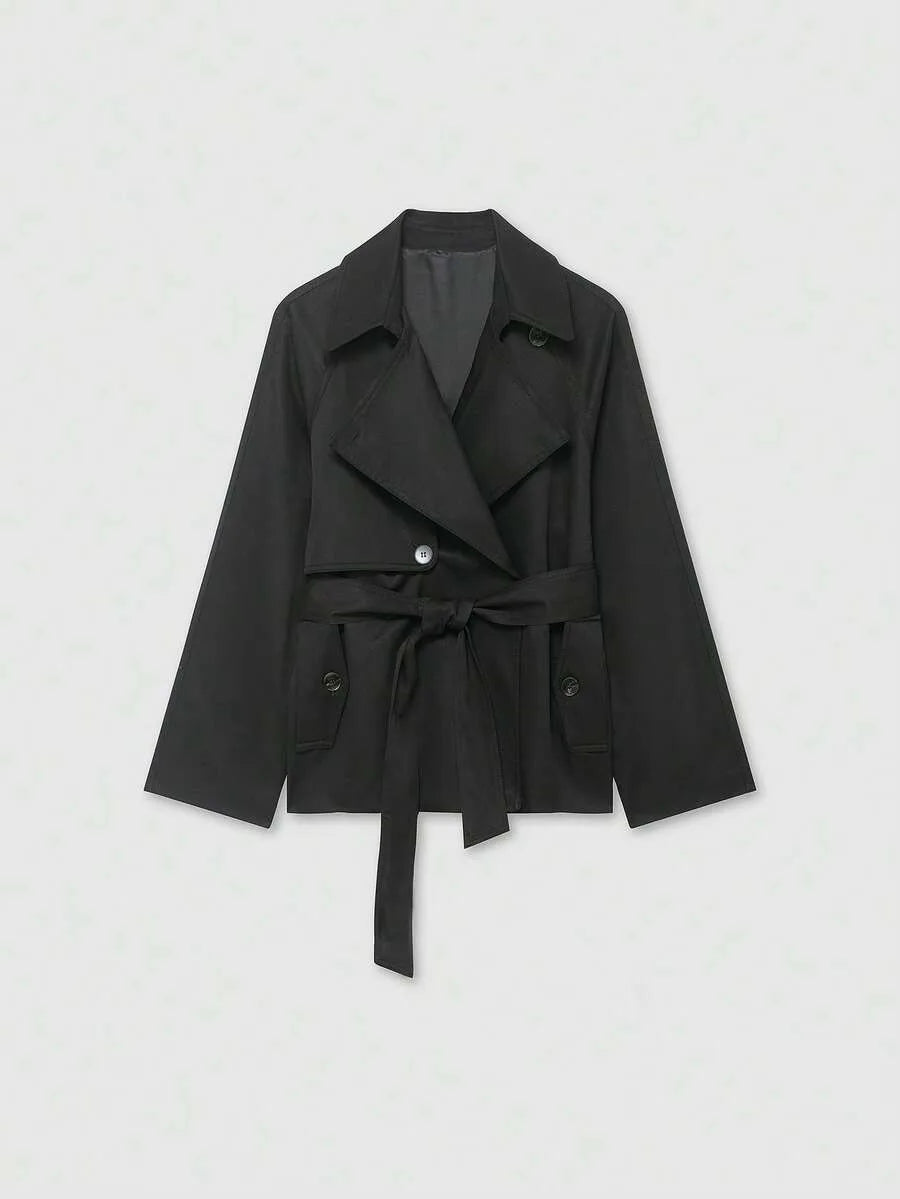Dames TrenchCoat Met Ceintuur En Zakken