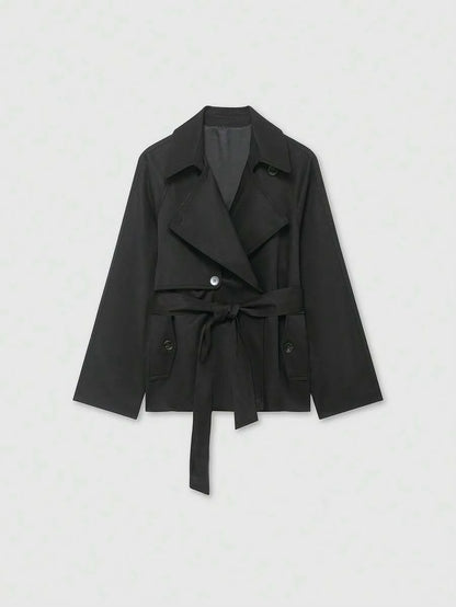 Dames TrenchCoat Met Ceintuur En Zakken