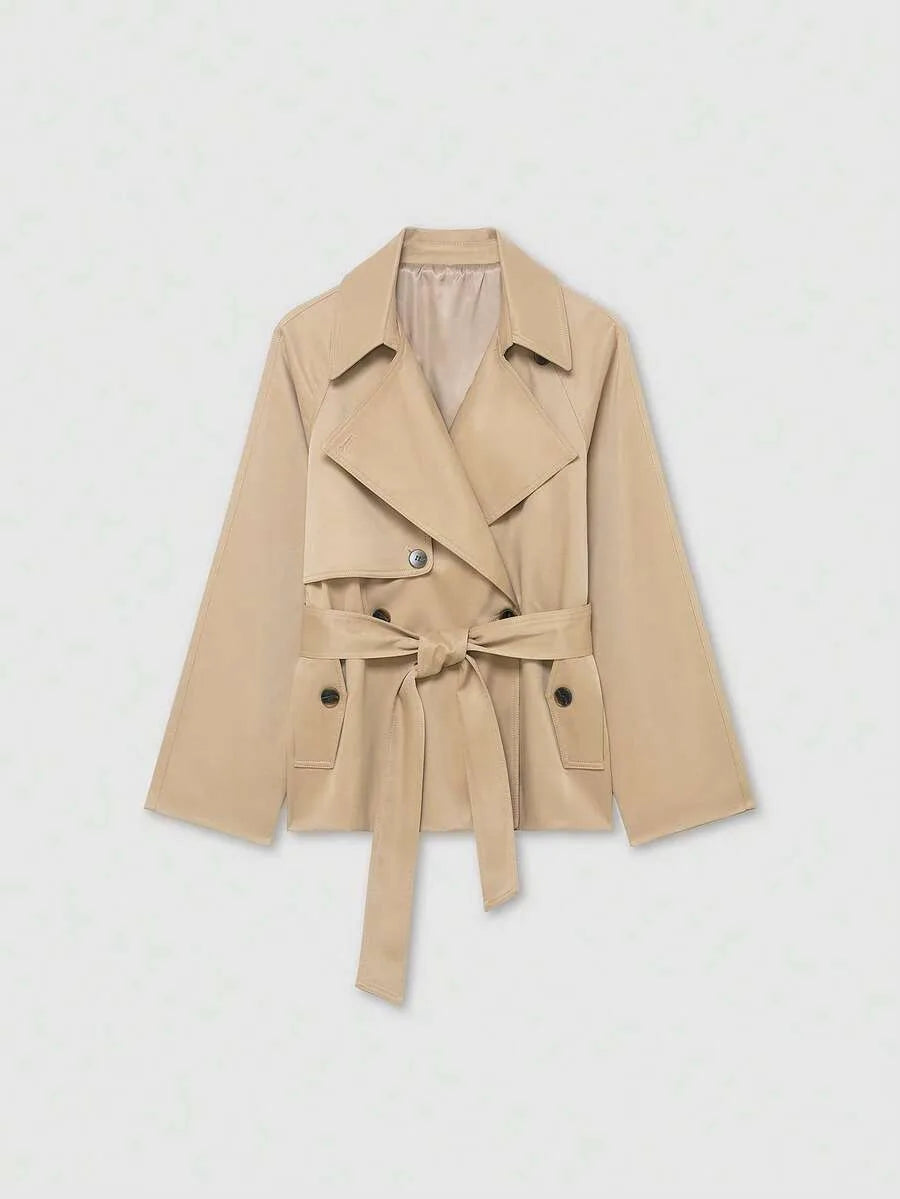 Dames TrenchCoat Met Ceintuur En Zakken