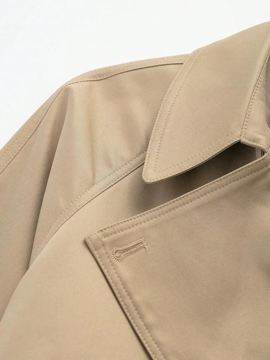 Dames TrenchCoat Met Ceintuur En Zakken