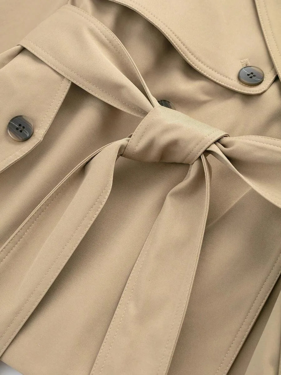 Dames TrenchCoat Met Ceintuur En Zakken