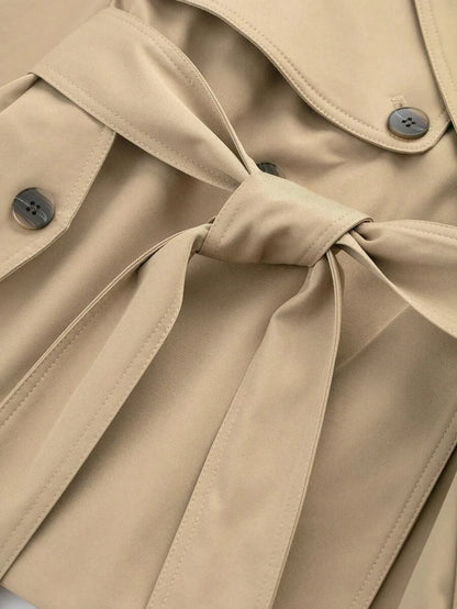Dames TrenchCoat Met Ceintuur En Zakken
