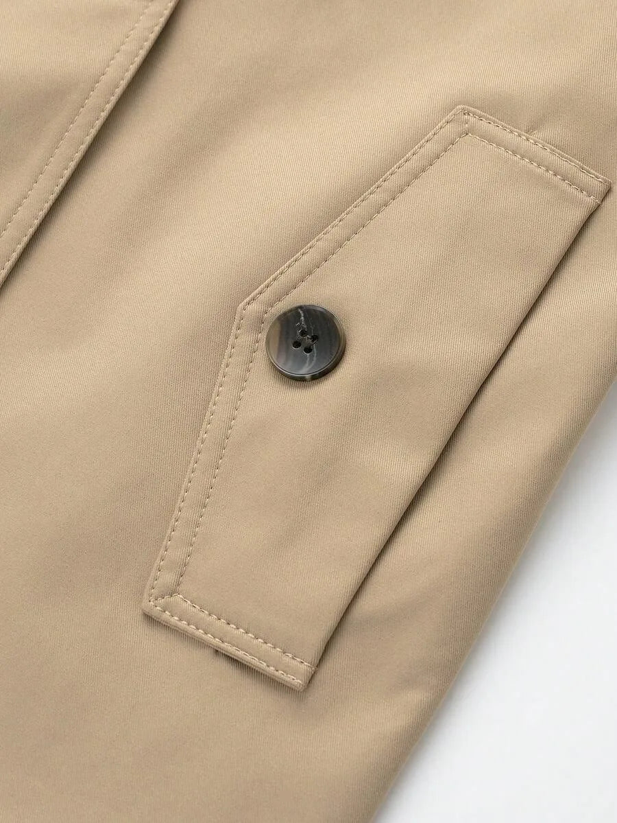 Dames TrenchCoat Met Ceintuur En Zakken