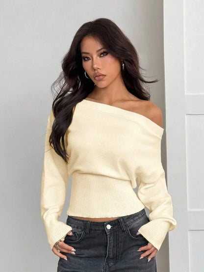 Oversized Dames Trui Met Asymmetrische Hals