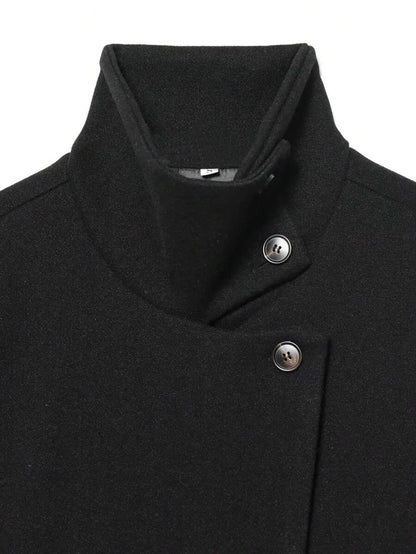 Korte Khaki Dames Jas Met Opstaande Kraag