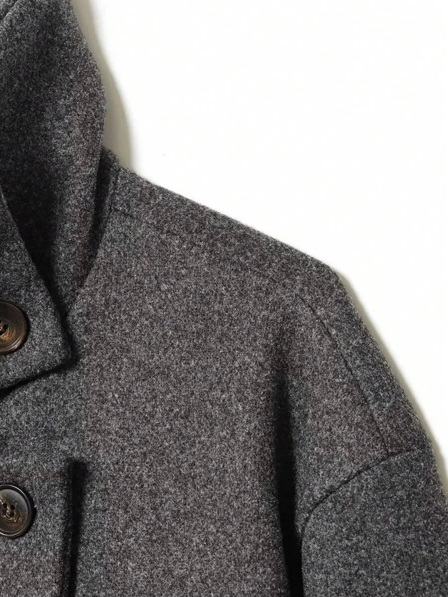 Korte Khaki Dames Jas Met Opstaande Kraag