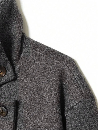 Korte Khaki Dames Jas Met Opstaande Kraag