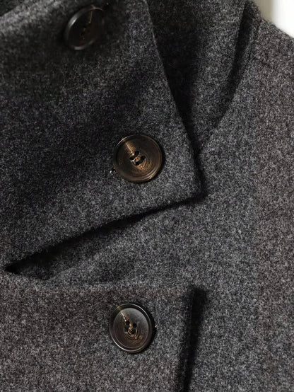 Korte Khaki Dames Jas Met Opstaande Kraag