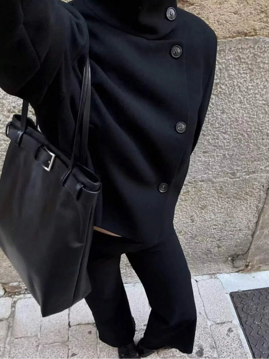 Korte Khaki Dames Jas Met Opstaande Kraag