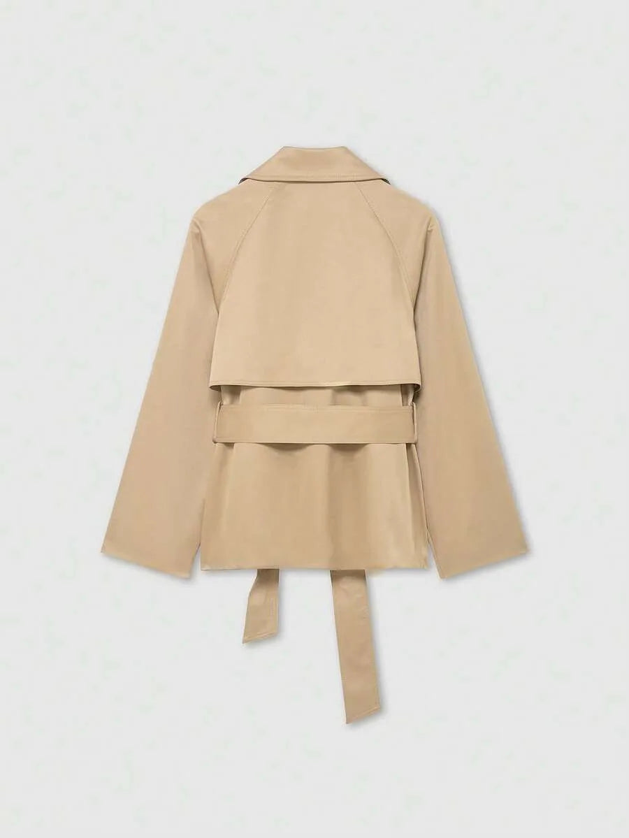 Dames TrenchCoat Met Ceintuur En Zakken