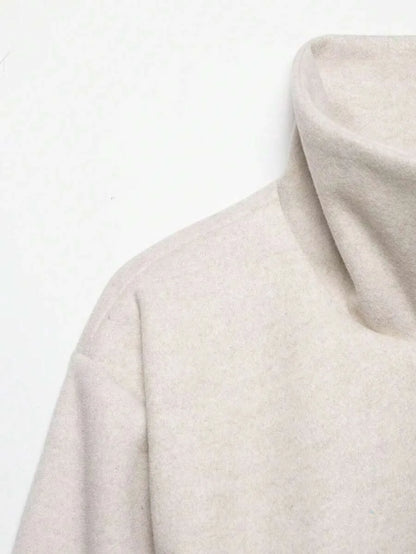 Korte Khaki Dames Jas Met Opstaande Kraag