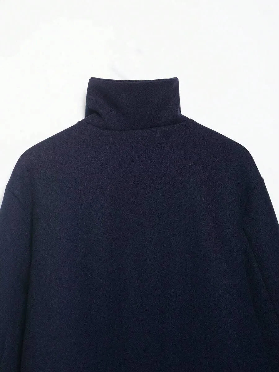 Korte Khaki Dames Jas Met Opstaande Kraag