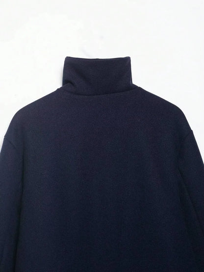 Korte Khaki Dames Jas Met Opstaande Kraag