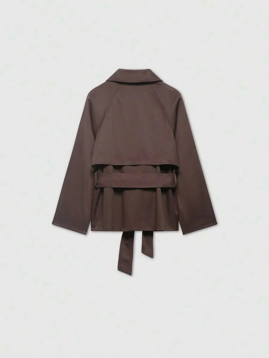 Dames TrenchCoat Met Ceintuur En Zakken