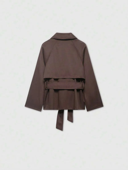 Dames TrenchCoat Met Ceintuur En Zakken