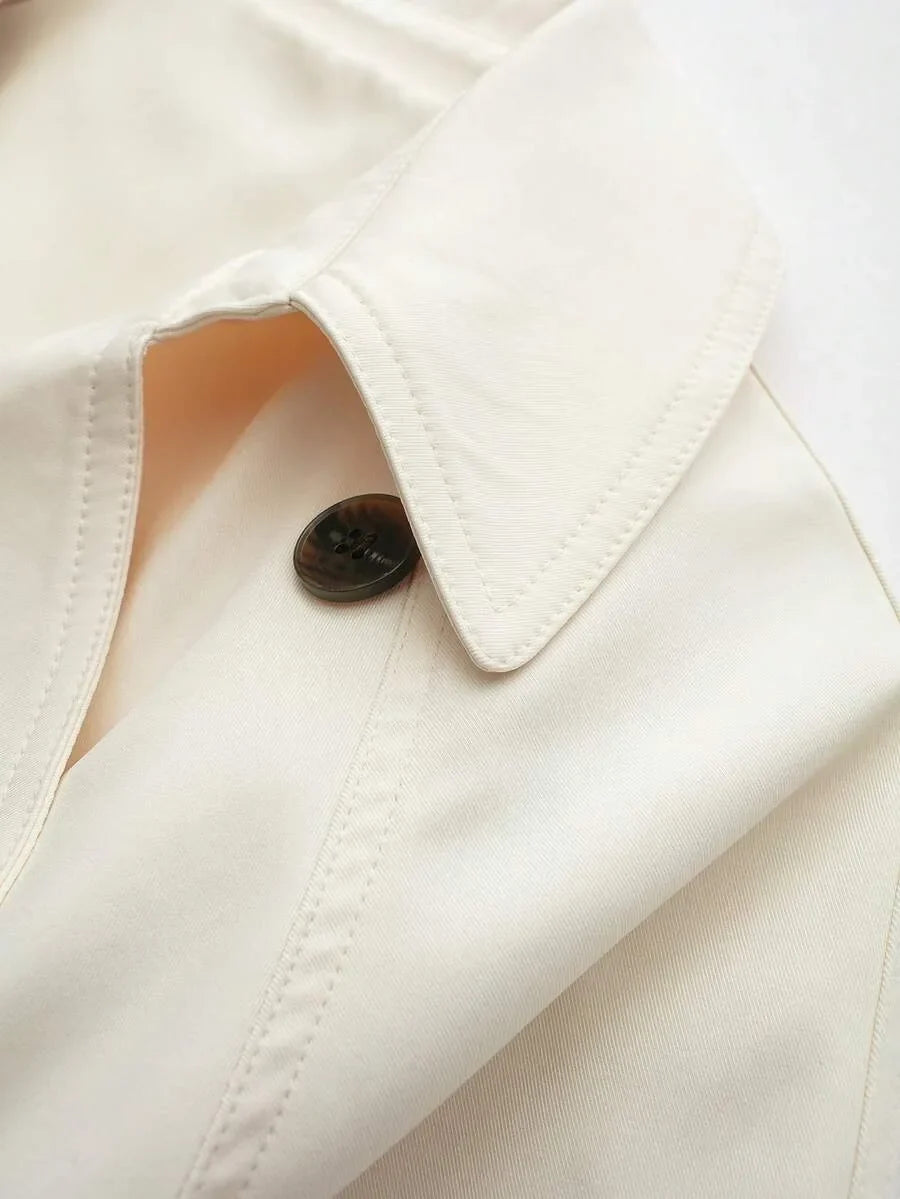 Dames TrenchCoat Met Ceintuur En Zakken