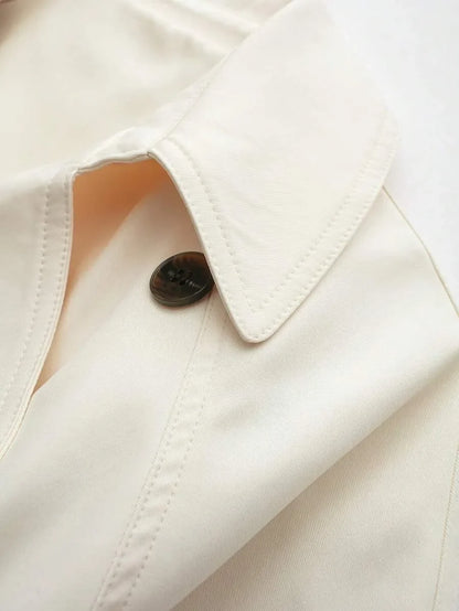 Dames TrenchCoat Met Ceintuur En Zakken