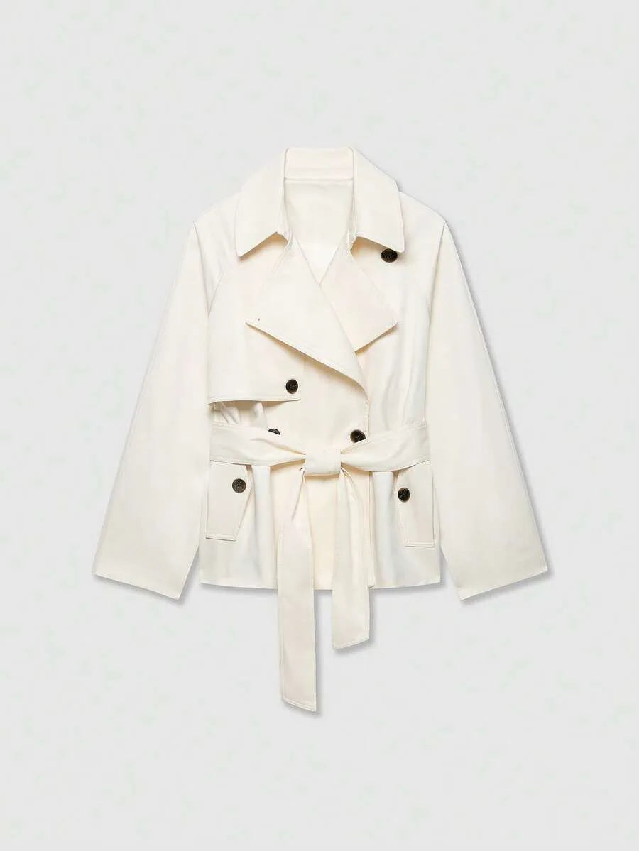 Dames TrenchCoat Met Ceintuur En Zakken