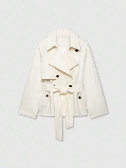Dames TrenchCoat Met Ceintuur En Zakken