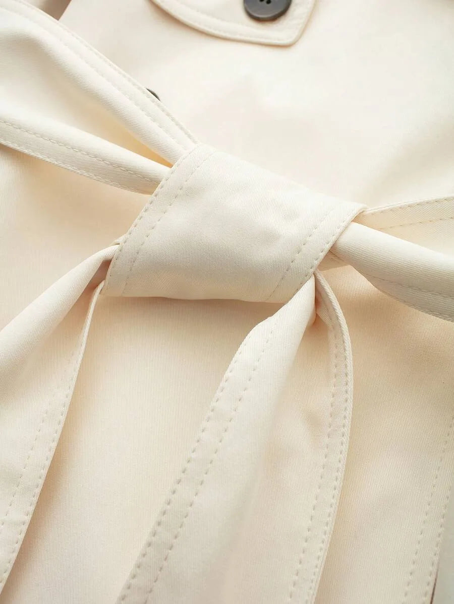 Dames TrenchCoat Met Ceintuur En Zakken