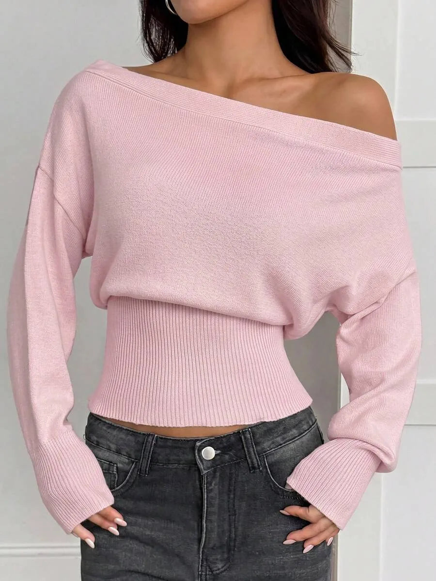 Oversized Dames Trui Met Asymmetrische Hals