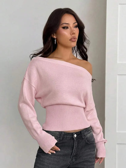 Oversized Dames Trui Met Asymmetrische Hals