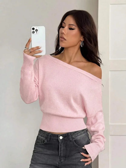 Oversized Dames Trui Met Asymmetrische Hals