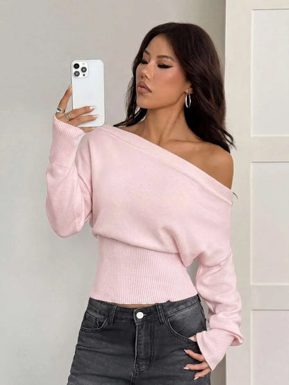 Oversized Dames Trui Met Asymmetrische Hals