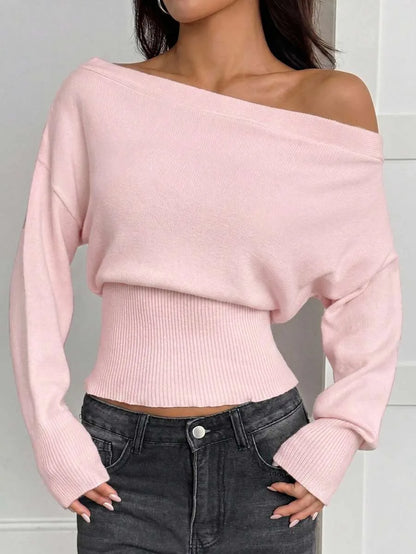 Oversized Dames Trui Met Asymmetrische Hals