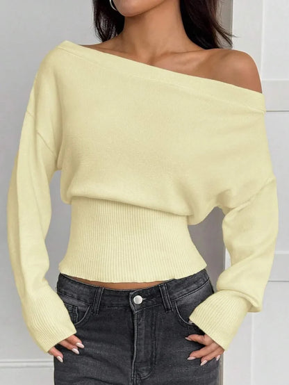 Oversized Dames Trui Met Asymmetrische Hals