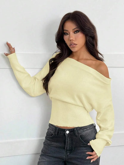 Oversized Dames Trui Met Asymmetrische Hals