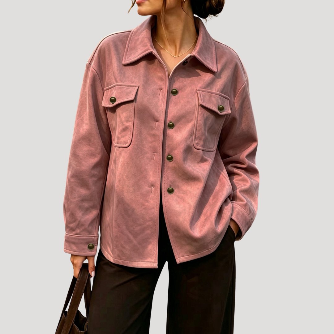 Dames Casual Mantel Jas Met Knoopsluiting En Borstzakken