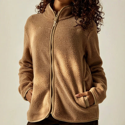 Teddy Vest Dames – Cardigan Met Opstaande Kraag