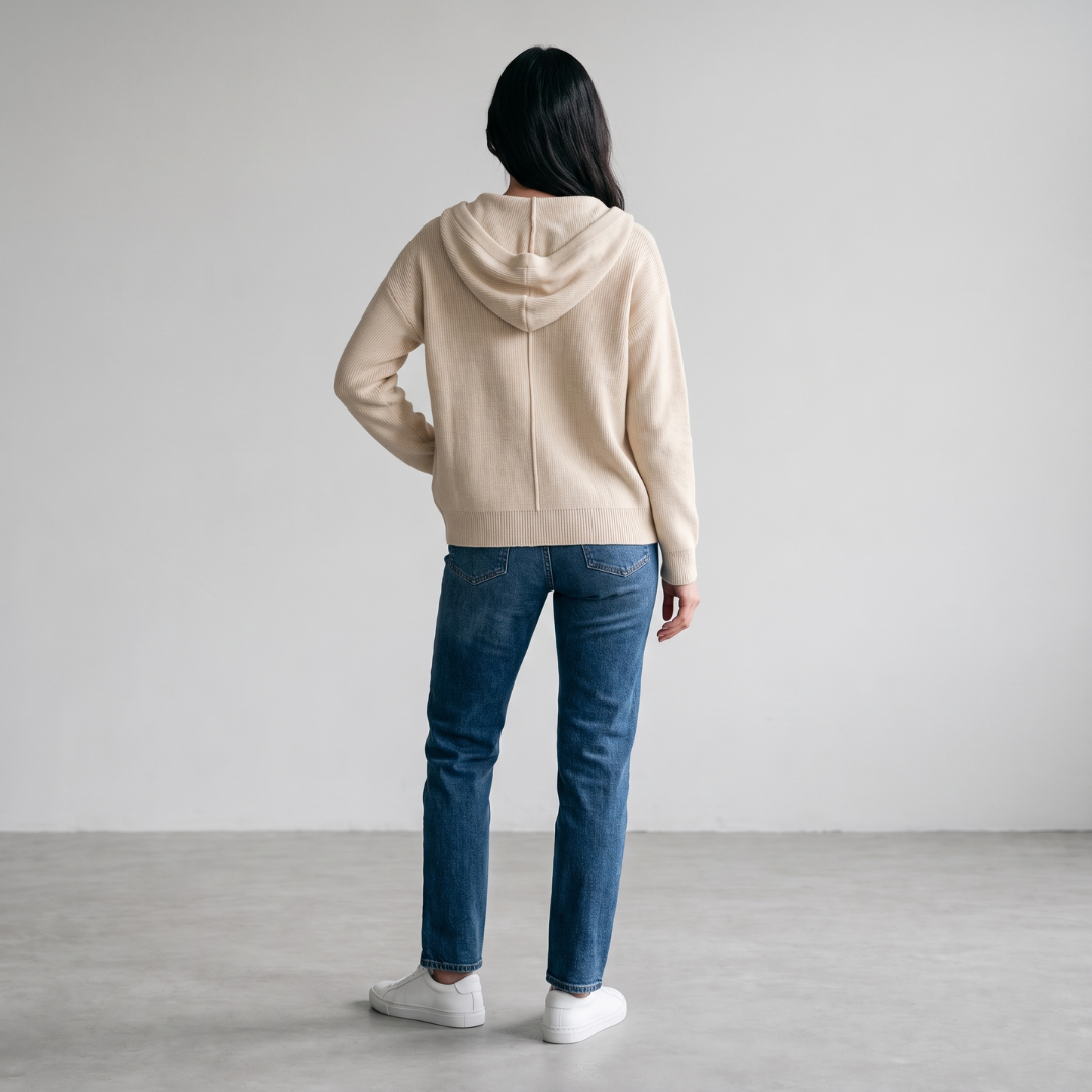 Fleur - Gebreid Vest met Capuchon