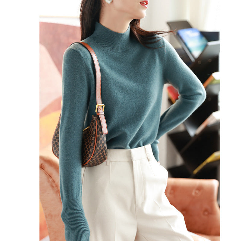 Elegante Fijngebreide Coltrui Dames – Basic Trui