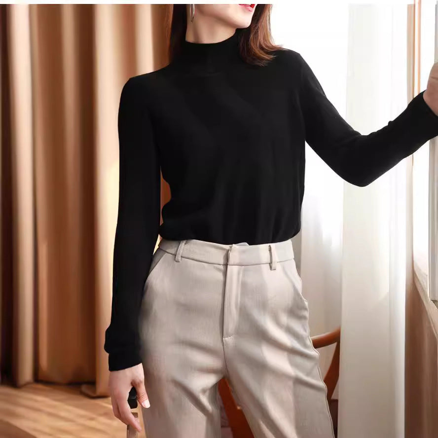 Elegante Fijngebreide Coltrui Dames – Basic Trui