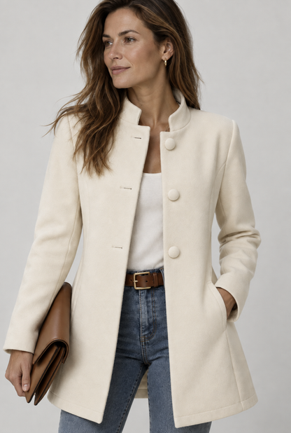 Elegante Lange Wollen Mantel Dames – Chique Winterjas