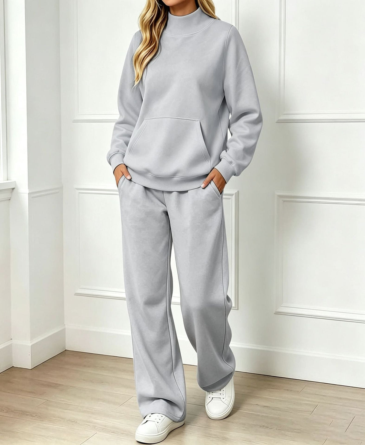 Sweatshirt Set Dames – Co-ord Set Met Hoge Kraag