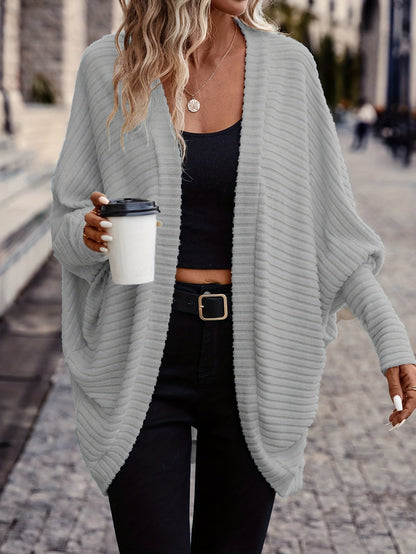 Oversized Vest Dames – Open Cardigan Met Lange Mouwen
