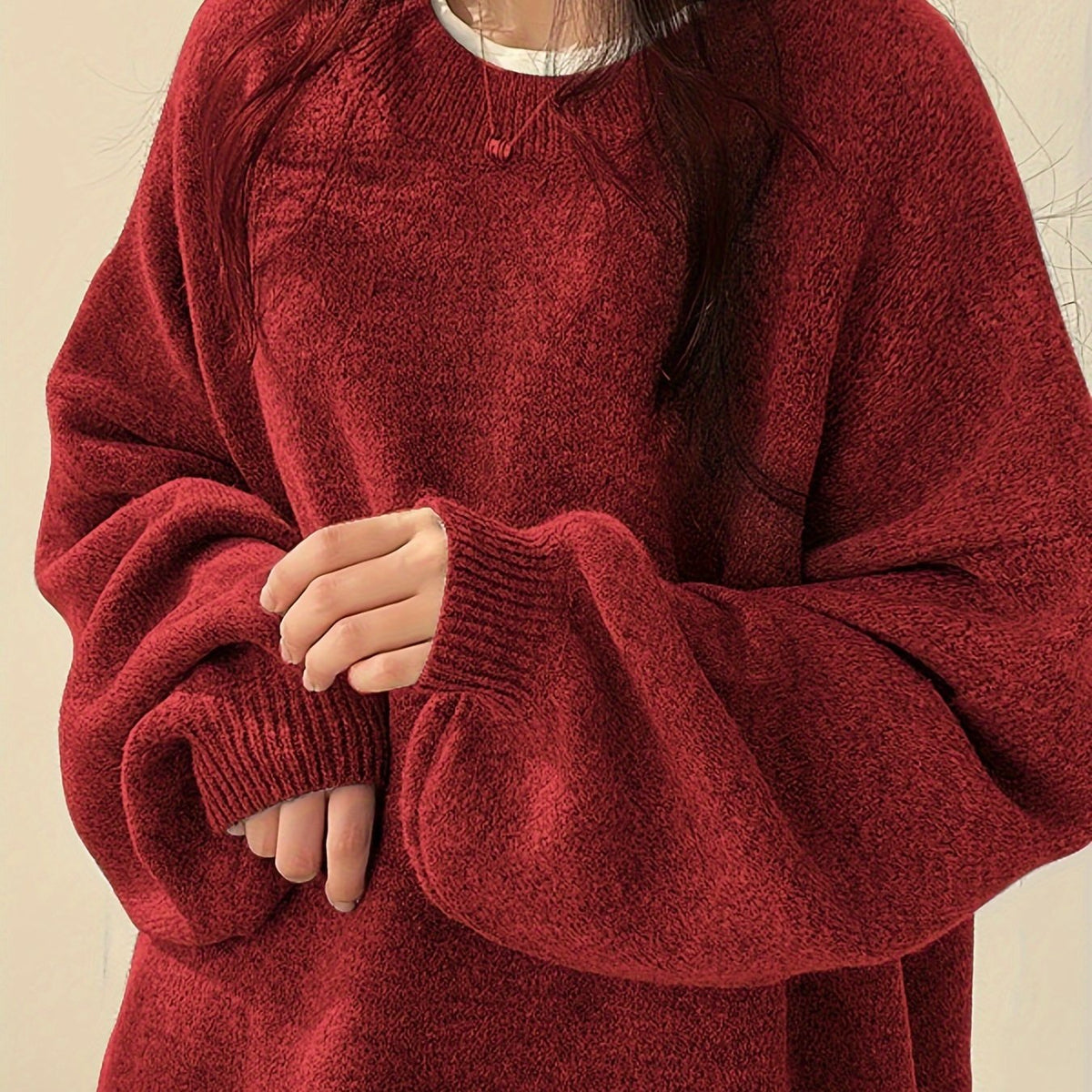 Oversized Gebreide Trui Dames – Trui Met Ballonmouwen