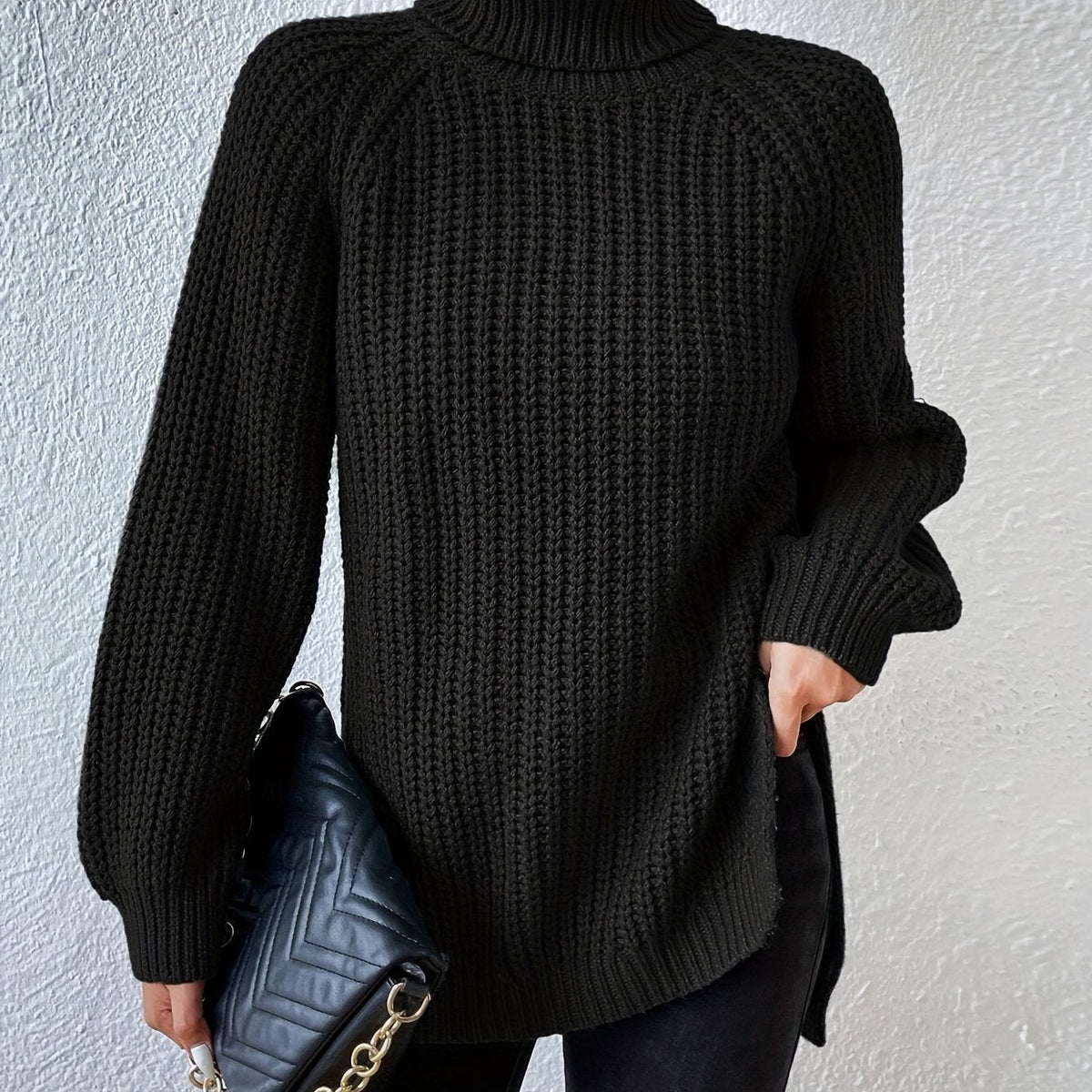 Oversized Dames Coltrui Met Lange Mouwen En Zijsplitten
