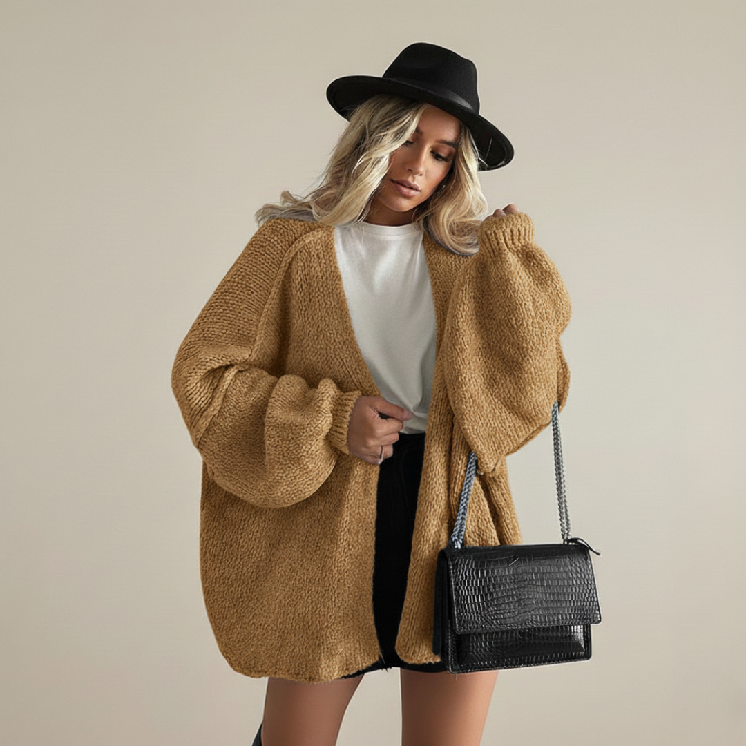Oversized Gebreid Vest Dames – Lange Cardigan