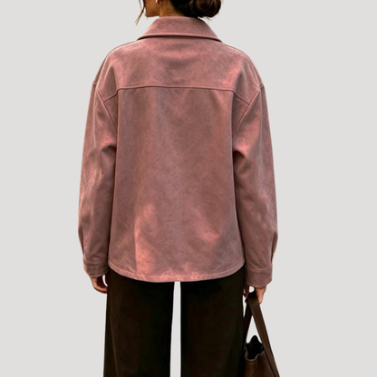 Dames Casual Mantel Jas Met Knoopsluiting En Borstzakken
