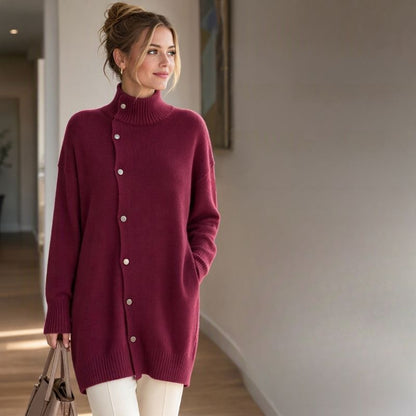 Gebreide Sweaterjurk Dames – Trui Jurk Met Col