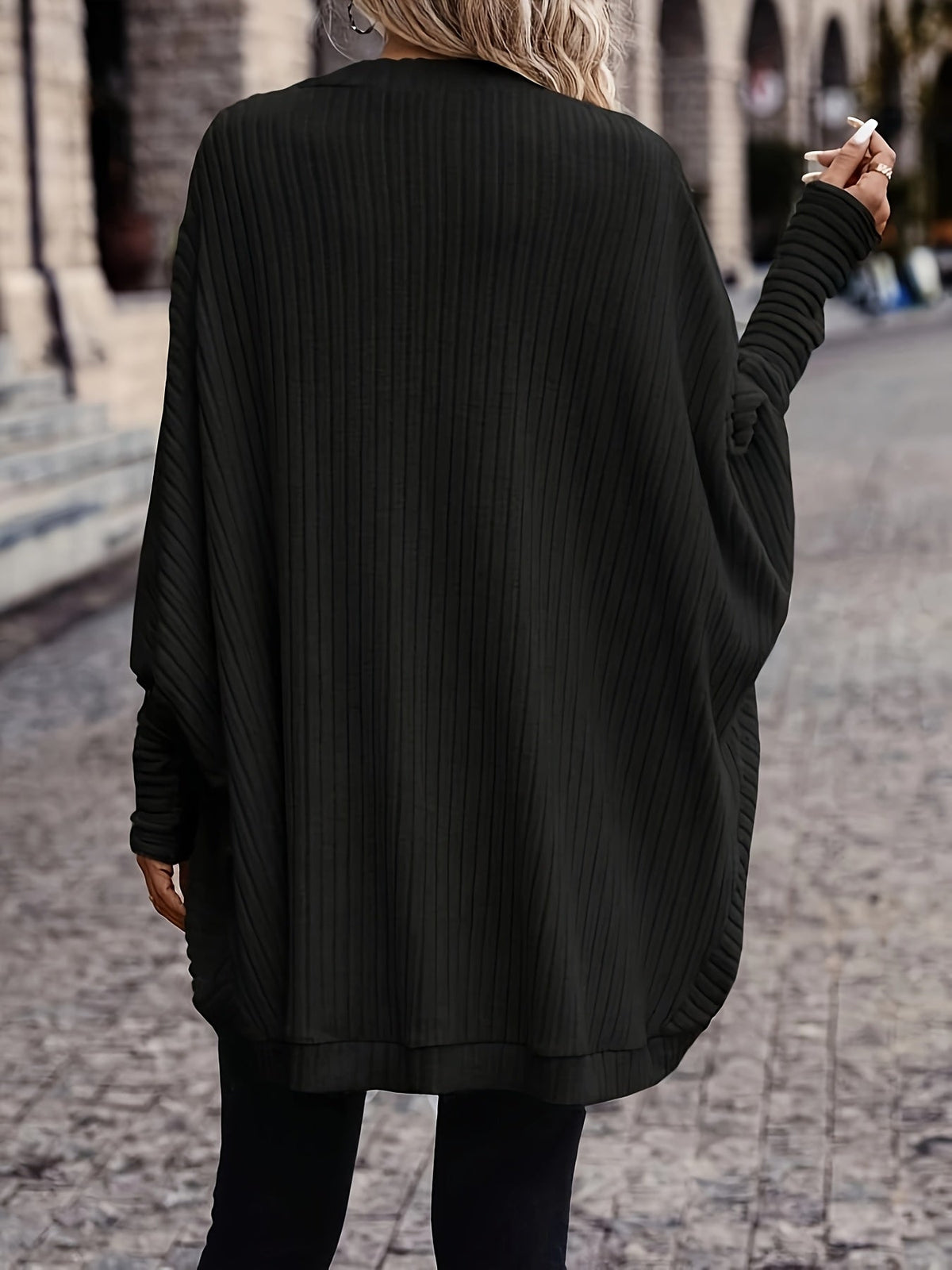Oversized Vest Dames – Open Cardigan Met Lange Mouwen